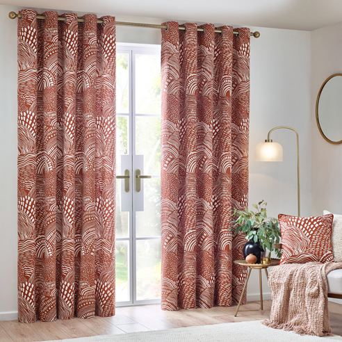 Nola Eyelet, Chestnut - Ready Made Curtains - Image 3